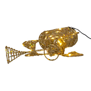 Thumbnail 8: Kurt Adler 12 in. Warm White Twinkle LED Gold Angel Tree Topper 
