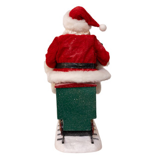 Thumbnail 4: Kurt Adler  10.5 in. Fabriché Battery Operated Santa On Light-Up Train 