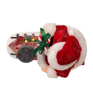 Thumbnail 5: Kurt Adler  10.5 in. Fabriché Battery Operated Santa On Light-Up Train 