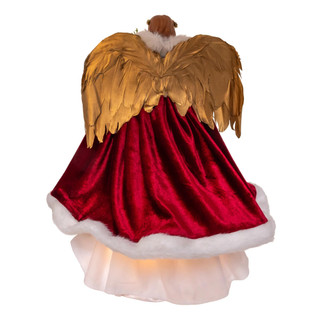 Thumbnail 2: Kurt Adler  16" UL 10-Light Ruby Pomegranate Angel Tree Topper 