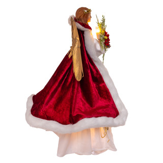 Thumbnail 4: Kurt Adler  16" UL 10-Light Ruby Pomegranate Angel Tree Topper 