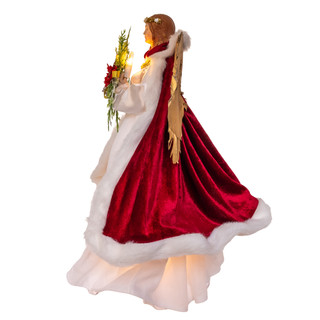 Thumbnail 5: Kurt Adler  16" UL 10-Light Ruby Pomegranate Angel Tree Topper 