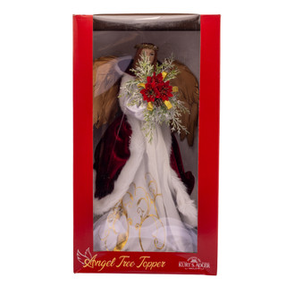 Thumbnail 7: Kurt Adler  16" UL 10-Light Ruby Pomegranate Angel Tree Topper 