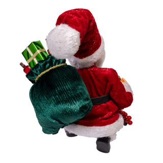 Thumbnail 3: Kurt Adler Kurt Adler 15 in. Fabriché Sitting Santa Holding Wine 
