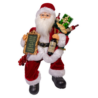 Thumbnail 1: Kurt Adler Kurt Adler 15 in. Fabriché Sitting Santa Holding Wine 