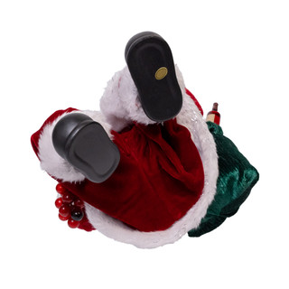 Thumbnail 6: Kurt Adler Kurt Adler 15 in. Fabriché Sitting Santa Holding Wine 