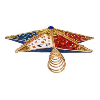 Thumbnail 5: Kurt Adler 13.5 in. Red, White & Blue 5-Point Star Tree Topper 