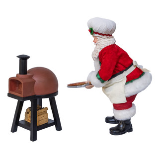 Thumbnail 2: Kurt Adler 10.5 in.  Fabriché Baking Pizza Chef Santa, 2-Piece Set 