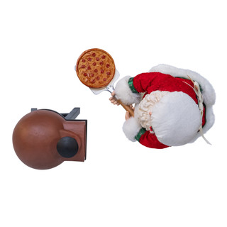 Thumbnail 3: Kurt Adler 10.5 in.  Fabriché Baking Pizza Chef Santa, 2-Piece Set 