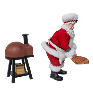 Thumbnail 5: Kurt Adler 10.5 in.  Fabriché Baking Pizza Chef Santa, 2-Piece Set 
