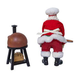 Thumbnail 6: Kurt Adler 10.5 in.  Fabriché Baking Pizza Chef Santa, 2-Piece Set 