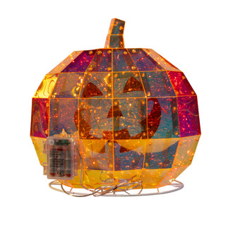 Thumbnail 5: Kurt Adler Kurt Adler Magical Iridescence Holographic Jack-O-Lantern 