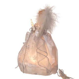 Thumbnail 2: Kurt Adler Kurt Adler 10" 10L Silver Angel Tree Topper 
