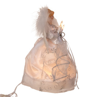 Thumbnail 4: Kurt Adler Kurt Adler 10" 10L Silver Angel Tree Topper 