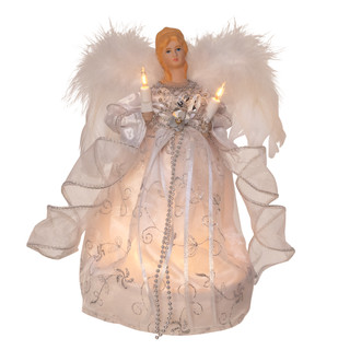 Thumbnail 1: Kurt Adler Kurt Adler 10" 10L Silver Angel Tree Topper 