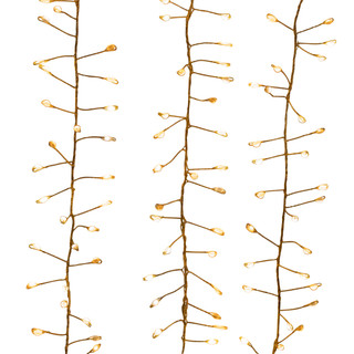 Thumbnail 1: Kurt Adler 240L Warm White Twinkle Micro LED Green Wire Cluster Garland 