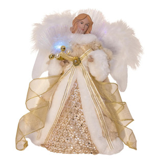 Thumbnail 1: Kurt Adler 12 in. Fiber Optic LED Angel Tree Topper 