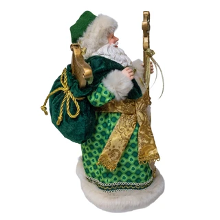 Thumbnail 2: Kurt Adler Kurt Adler 11 in. Fabriché Musical Irish Santa With Staff 