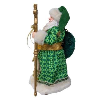 Thumbnail 3: Kurt Adler Kurt Adler 11 in. Fabriché Musical Irish Santa With Staff 