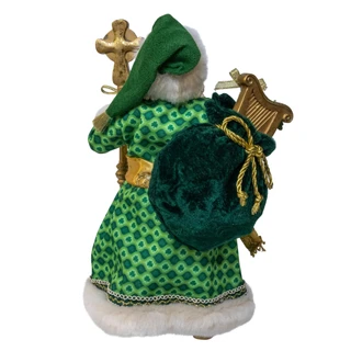 Thumbnail 4: Kurt Adler Kurt Adler 11 in. Fabriché Musical Irish Santa With Staff 