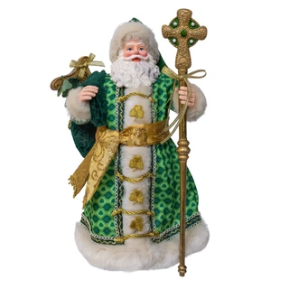 Thumbnail 1: Kurt Adler Kurt Adler 11 in. Fabriché Musical Irish Santa With Staff 