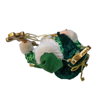 Thumbnail 6: Kurt Adler Kurt Adler 11 in. Fabriché Musical Irish Santa With Staff 