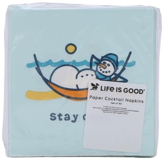 Thumbnail 2: Life is Good 40 Pk Stay Cool Snowman Christmas Cocktail Napkins 