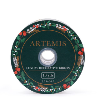 Thumbnail 1: Artemis 10 Yds Christmas Nutcracker Decorative Luxury Wire Ribbon  