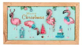 Thumbnail 1: Total home 9x5 Christmas Flamingo Beaded Art Wall Decor 