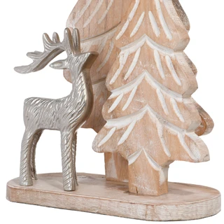 Thumbnail 2: Magical Season Christmas Wood Deer and Tree Tabletop Decor 