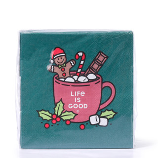 Thumbnail 1: Life is Good 40 Pk Gingerbread Hot Cocoa Christmas Cocktail Napkins 