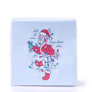 Thumbnail 1: Life is Good 40 Pk Merry Flamingo Christmas Cocktail Napkins 