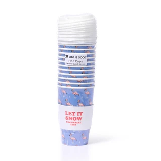 Thumbnail 1: Life is Good 12 Pk 16 oz Let it Snow Hot Cups W/ Sleeves and Lids  