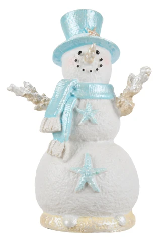 Thumbnail 1: Magical Season 5x10 Coastal Christmas Snowman Figurine 