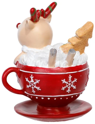 Thumbnail 2: Magical Season 4x4x6 Christmas Reindeer In Mug Figurine 