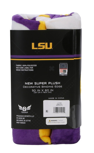 Thumbnail 2: LSU Tigers 50x60 LSU Tigers Ultra Soft Tailgate Throw  