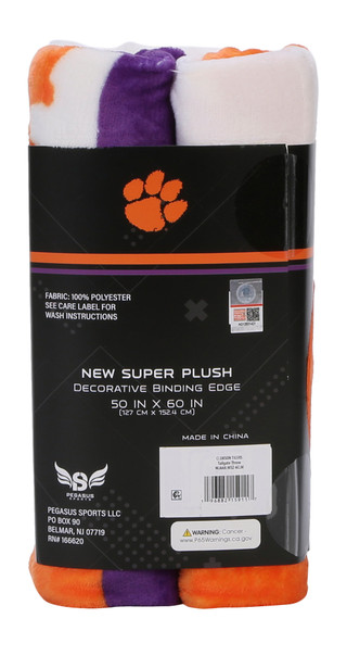 Thumbnail 2: CLEMSON TIGERS 50x60 Clemson Tigers Ultra Soft Tailgate Throw 