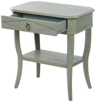 Thumbnail 2: XIAMEN HOME & NATURE 23x26 Wooden Accent Table w/ Drawer 