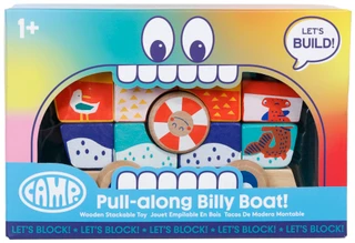 Thumbnail 1: Camp Wooden Stackable Pull-Along Billy Boat Toy 