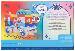 Thumbnail 2: Camp Wooden Stackable Pull-Along Billy Boat Toy 