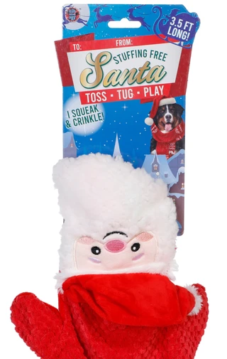 Thumbnail 2: Bow Wow Pet 39.5 in Christmas Stuffing Free Santa Dog Toy 