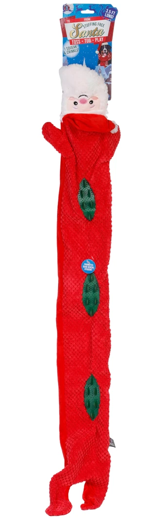 Thumbnail 1: Bow Wow Pet 39.5 in Christmas Stuffing Free Santa Dog Toy 