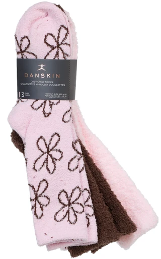 Thumbnail 1: Danskin 3 Pk Cozy Crew Socks 