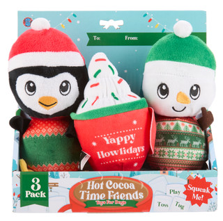 Thumbnail 1: Bow Wow Pet 3 Pk Hot Cocoa Time Friends Christmas Dog Toys 