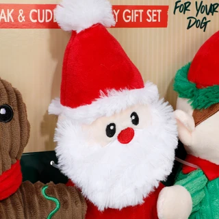 Thumbnail 2: European Home Designs  3 Pk Christmas Squeaky & Cuddle Dog Toys Set 