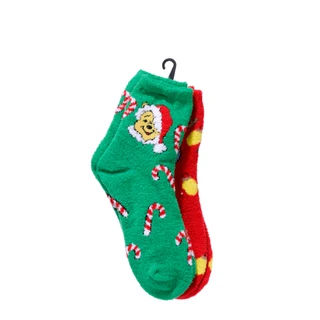 Thumbnail 1: Disney Winnie The Pooh  2 Pk Disney Winnie The Pooh Christmas Cozy Crew Socks  