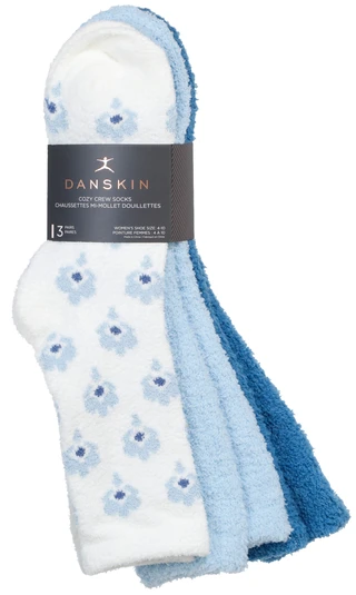 Thumbnail 1: Danskin 3 Pk Cozy Crew Socks 