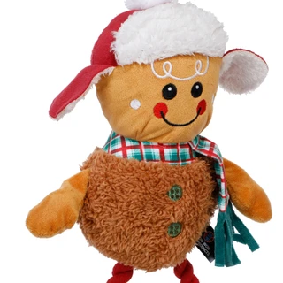 Thumbnail 2: Bow Wow Pet Christmas Tug & Pull Gingerbread Dog Squeak Toy 