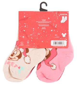 Thumbnail 2: Disney Toddler Girls 10 Pk Christmas Character Quarter Socks 