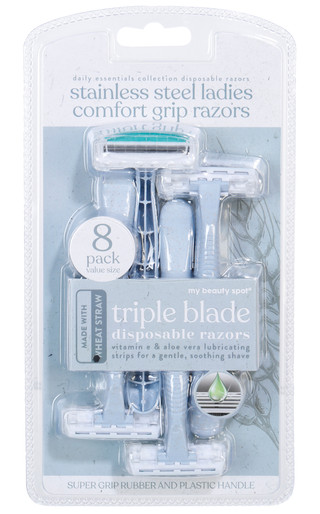 Thumbnail 1: My Beauty Spot 8 Pk Triple Blade Vitamin E & Aloe Vera Razors  
